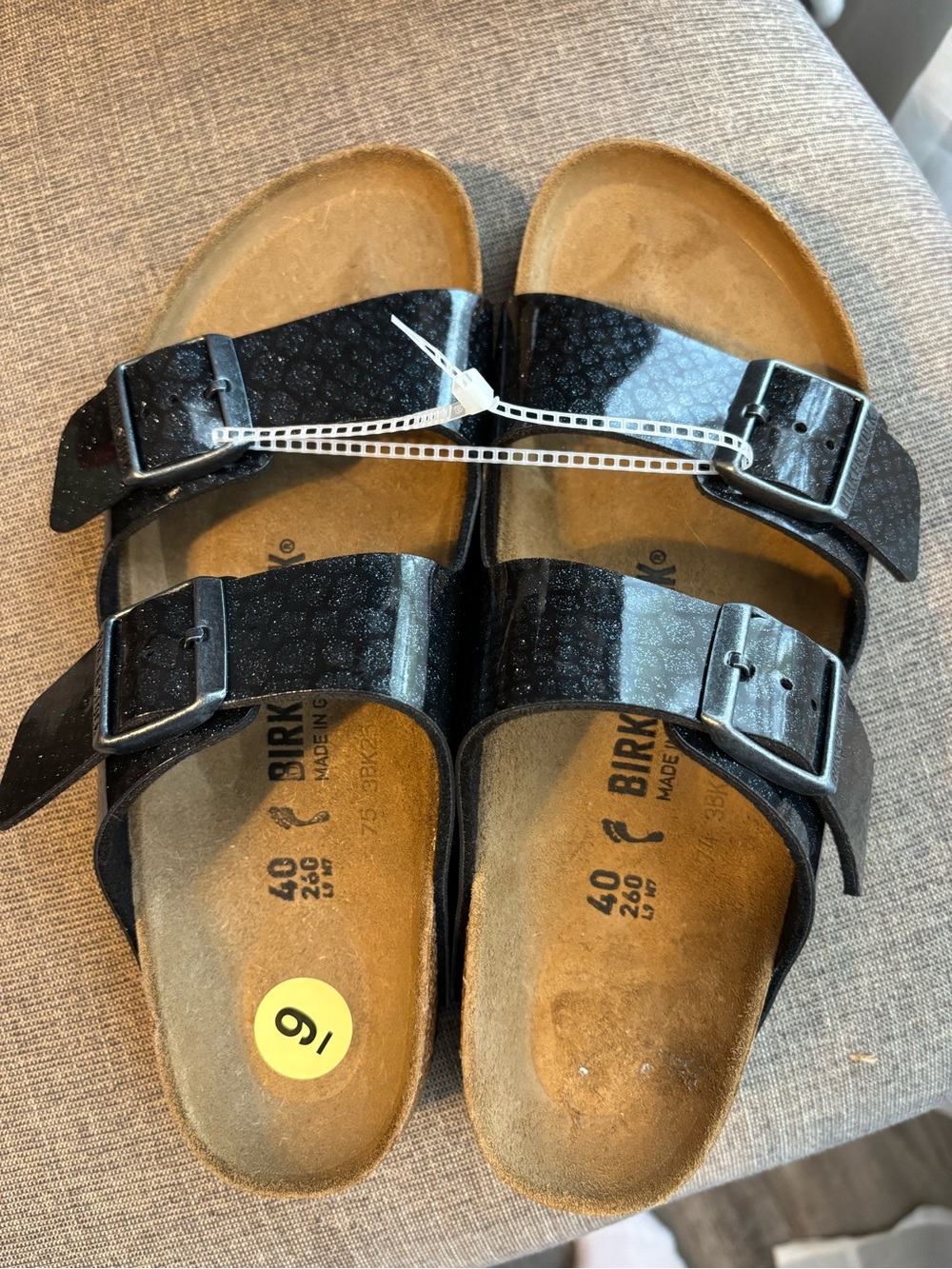 Birkenstock Arizona Navy Blue Snake Skin Glitter Magic Sz 40-new w/o box or tags
